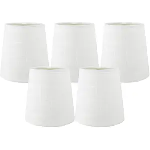 Meriville LINEN Clip On Chandelier Lamp Shades, 3.5-inch by 4.5-inch by 4.5-inch