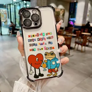 Fashion Hot Bad Bunnys Phone Case Suitable for iPhone 17 16e 16 15 14 13 12 11 Mini Pro Max Air X XR XSMAX 8 7 Plus Anti Fall Transparent Soft Back Cover