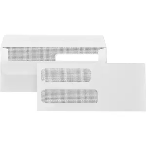 500 Pack No.10 Flip and Seal Double Window Security Envelopes 4 1/8 X 9 ½ Inch Ideal for Business Statements Quickbooks Invoices and Return Envelopes