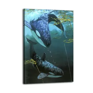 Sea Animal Poster Orca Poster Decorative Painting Canvas Wall Art Picture Print Modern Family Bedroom Decor