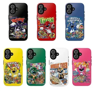 Retro Power Rangers Cereal Box Design Tough Phone Case for iPhone