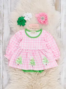 Twinkle Tree Plaid Bubble Romper