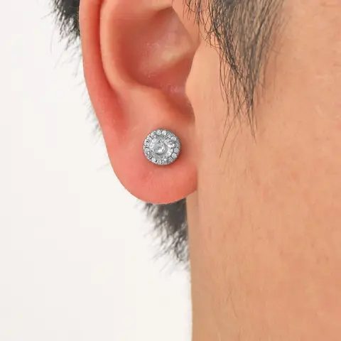 Rhinestone Decorated Magnetic Design Stud Earrings, Non Piercing Earrings, Non Pierced Jewelry, Casual Simple Stainless Steel Jewelry for Men, Fashion Jewelry for Party, Daily Clothing Decor, High Quality Earrings, Ear Studs