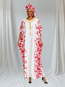 CRZ Kaftan Dress Embellished With Gold Color Rhinestones 048