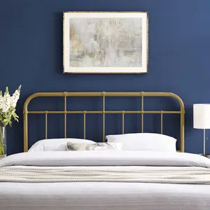 Modway Alessia King Metal Headboard in Gold