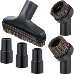 6 count Vacuum Attachments Accessories VAC Attachments 1.25'' 25mm and 36mm Shop Round Dust Brush Vacuum Hose 5.9 Inch Floor Attachment Brush Replacement with 1-1/4 to /8 Inch Adapter(Classic Style)