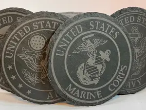 USMC slate coaster 4 pack