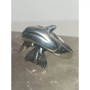 Dolphin ring poison band sterling siler women girls