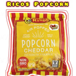 Ricos Popcorn Cheddar Air Popped Non GMO Gluten Free Fun Foods for a Fun World 1.75 oz Bag Snack  Crunchy Flavorful