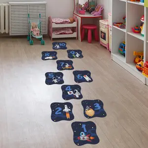 Astronaut Universe Exploration Floor Stickers, Waterproof Floor Sticker for Kids Room, Home Decor for Nursery, Playful Cosmic Wall Art for Children
