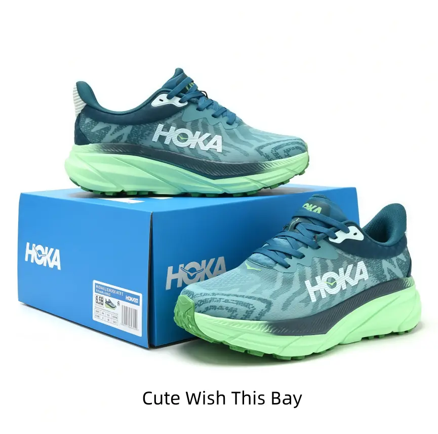 Gradient cool-toned running shoes with rugged traction outsole, great for forest trail runs, hiking and all-terrain outdoor sports