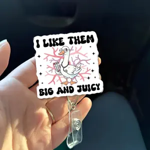 Phlebotomist Badge Reel - I Like Them Big and Juicy Veins Funny Blood Draw ID Holder S2G