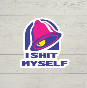 I shit myself sticker glossy vinyl sticker, Skeleton Decal, Hard Hat Sticker, Blue Collars Stickers