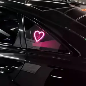 7 Color Heart Shape Car Window Neon Light| USB/12V Car Interior Ambient Light| Romantic Love Sign Decor For Dating & Night Driving