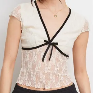 Women's Short Sleeved "Lacie Top" with Bow