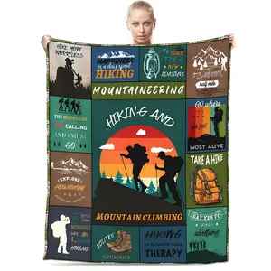Gift for Hiking Enthusiasts, Hiker Outdoor Gifts,Hiking Themed Gifts Blanket 50”x60”