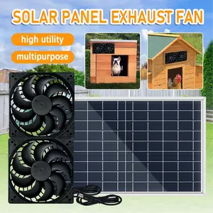 10W Portable Fixable Solar Panel Mini Exhaust Fan Portable Ventilator Air Extractor For Kitchen Pet Dog Chicken Coop Greenhouse Growing Multipurpose