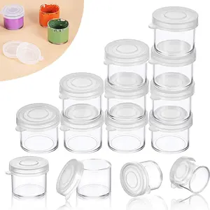 Small Paint Cup with Lids, Plastic Mini Paint Containers DIY Craft Storage Containers for Painting,Beads Seeds Clay or Others(25 Pcs,1.22 x 1.22 x 1.02 Inches)