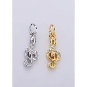 TREBLE MUSIC NOTE WITH CZ CHARM