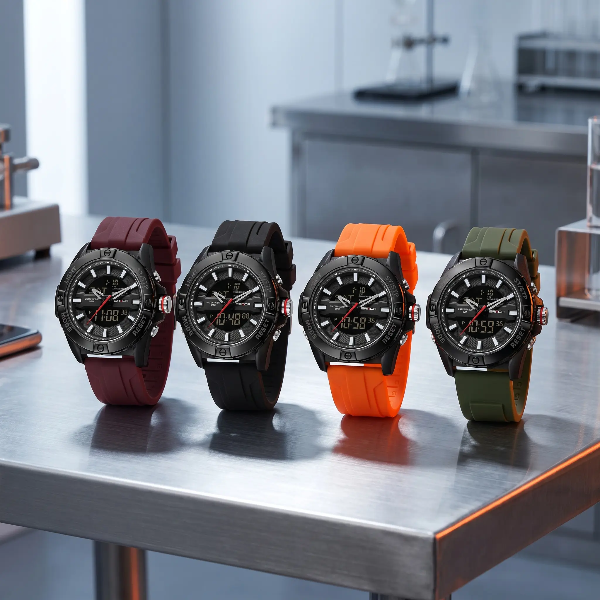 Digital Sports Watch for Men, Multifunctional Dual Display Wristwatch with Triple Time Zone, Chronograph, Alarm, Luminous Display, Waterproof Design, and Comfortable Silicone Strap for Outdoor and Daily Wear