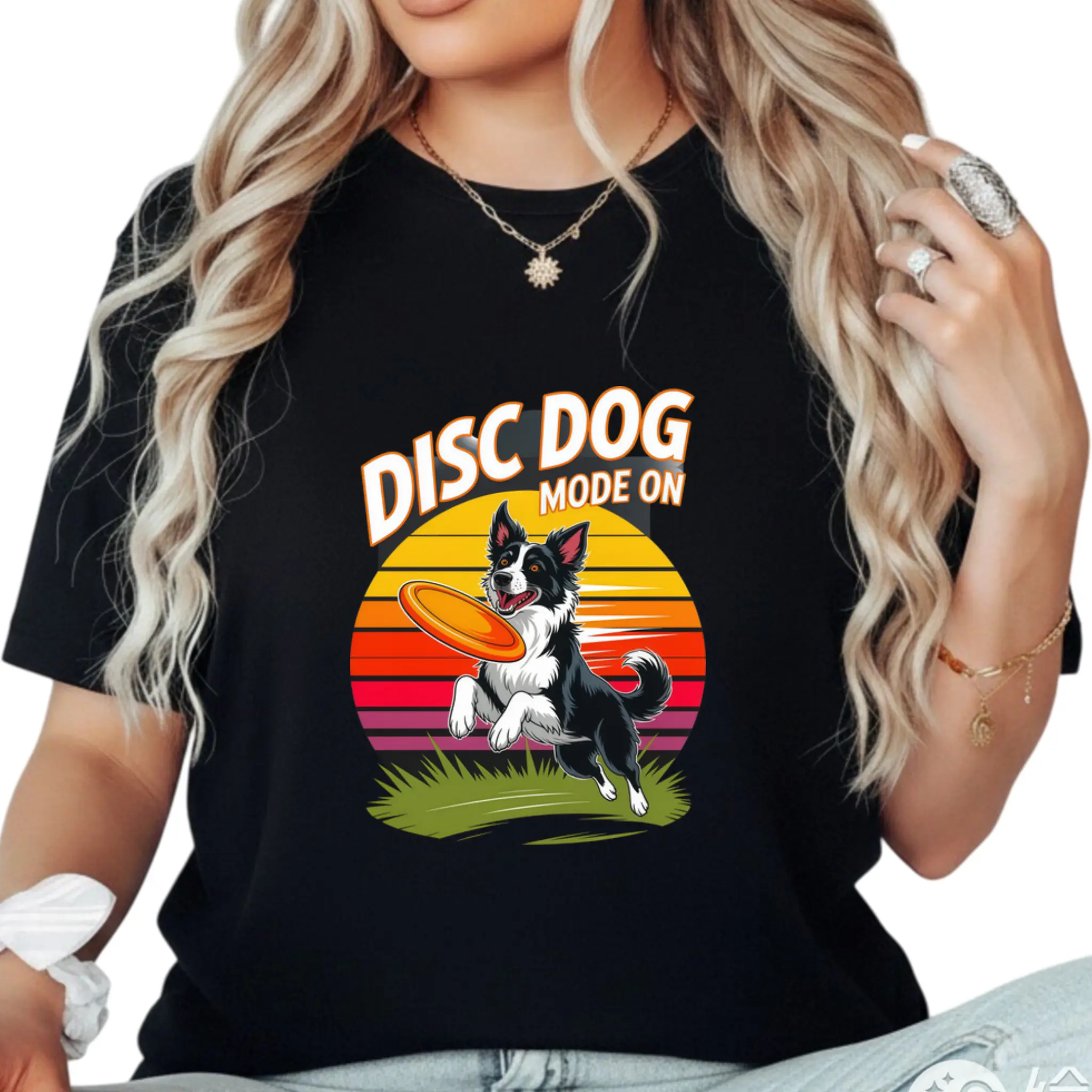 Disc Dog Mode On Frisbee Dog Border Collie T-Shirt