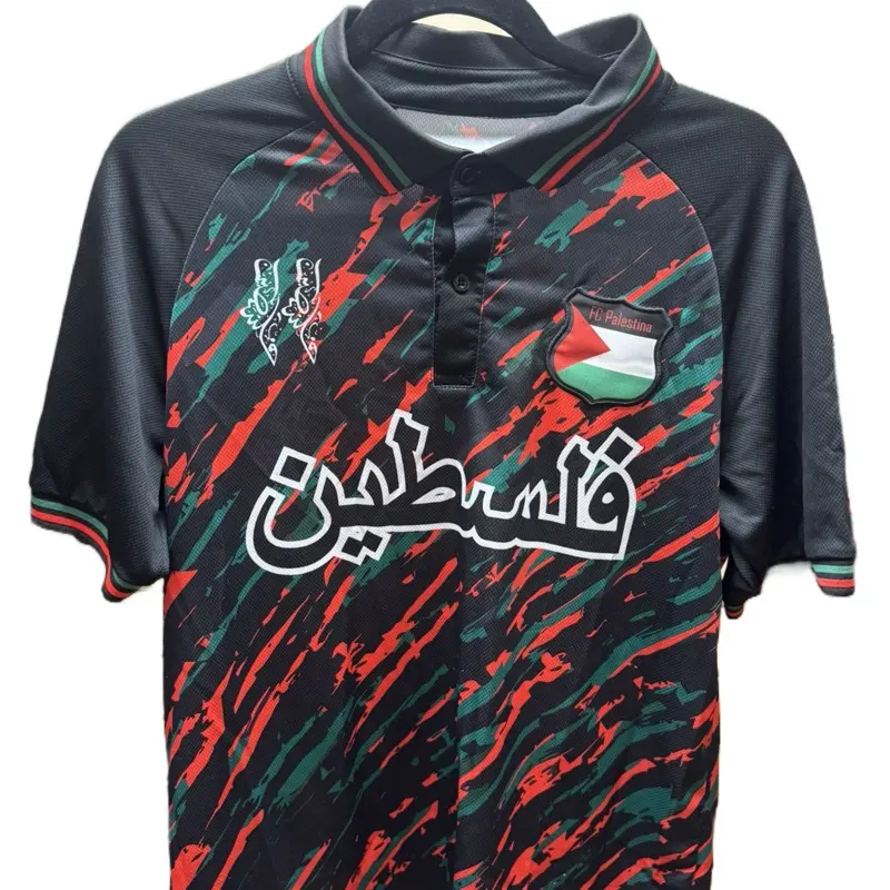 Made in Palestine Authentic Tee with Embroidery Design Shrink-Free Poly Material Unisex Red Soccer Jersey