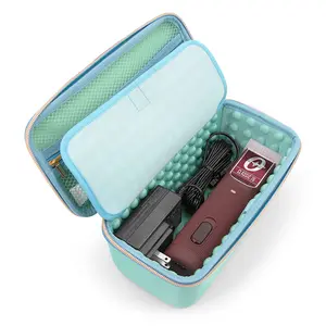 CASEMATIX Turquoise Clipper Case Holds 2 Clippers Hair Buzzers & Trimmers - Barber Travel Case For Stylists & Salon Supplies - Durable Hard Shell EVA Protection & Compact Travel Dimensions