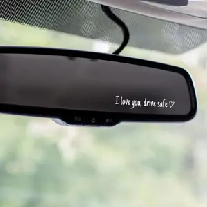 [4 Packs] I Love You Drive Safe Car Mirror Sticker(black+white) , Car Rearview Mirror Decorative Sticker, Vinyl Decal, Car Accessories for Gift