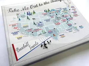 Major League Baseball Stadium Map with travel pins