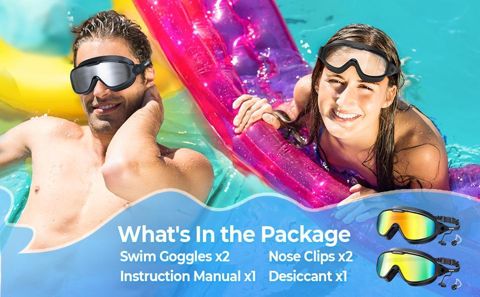 Anti‑Fog UV Protection Leak‑Proof Swim Goggles, Adjustable Comfort Swim Glasses with Ear Plugs for Adults & Kids, Summer Swimming Essentials