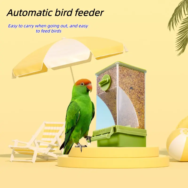 Automatic Parrot Feeder, Automatic Bird Feeder, Outdoor Feeder, Seed Separation, Tiger Skin Phoenix Anti-Spill Hanging Food Box, Integrated Material Container, Bird Feeder Station, Hanging Bird Feeders For Outdoors, Birds Feeder