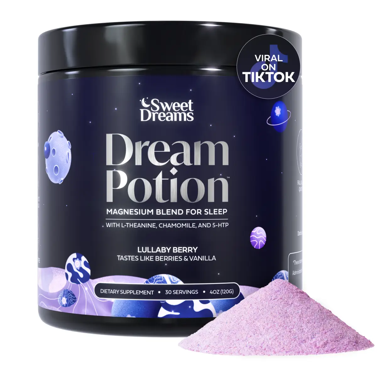 Dream Potion | Magnesium Blend with Glycine, L-Theanine, and Chamomile for Calm & Sleep | 30 Servings