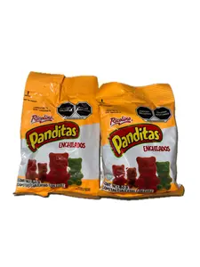 2 Bolsas de Panditas Enchilados Ricolino 60g c/u | 2 bags of Ricolino Panditas Enchilados Chile-Coated Gummy Bears Candy 60g each | Mexican Gummy Candy
