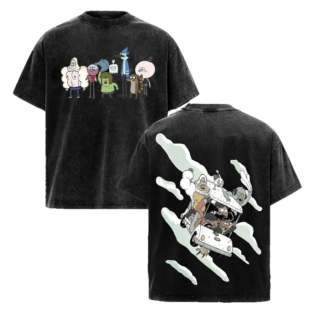 Regular Show Cartoon Graphic Tee - Fun Unisex T-Shirt for Fans of the Classic Cartoon Adventure, Vintage Streetwear Style with Bold Print, Soft Cotton Fit