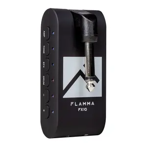 FLAMMA FX10 Guitar Headphone Amp Portable with 28 Drum Grooves 14 Built-in Effects 14 Amplifier Models 5 Tone Colors Support Bluetooth USB Audio Recording and Playback OTG Function Home Practice