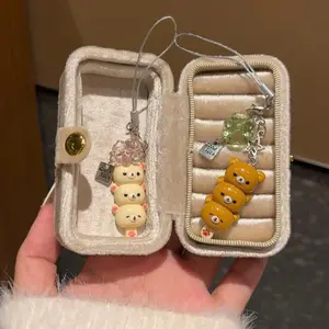 Adorable Rilakkuma & Korilakkuma Tanghulu Keychain, Sweet Matching Set for Couples, Best Friends Gifts, Kawaii Phone Charm