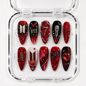 Kpop Fan Fake Nails | Arirang Love Music Press On Nails | 7 Spirit Luxury Kpop Inspired Nail Art