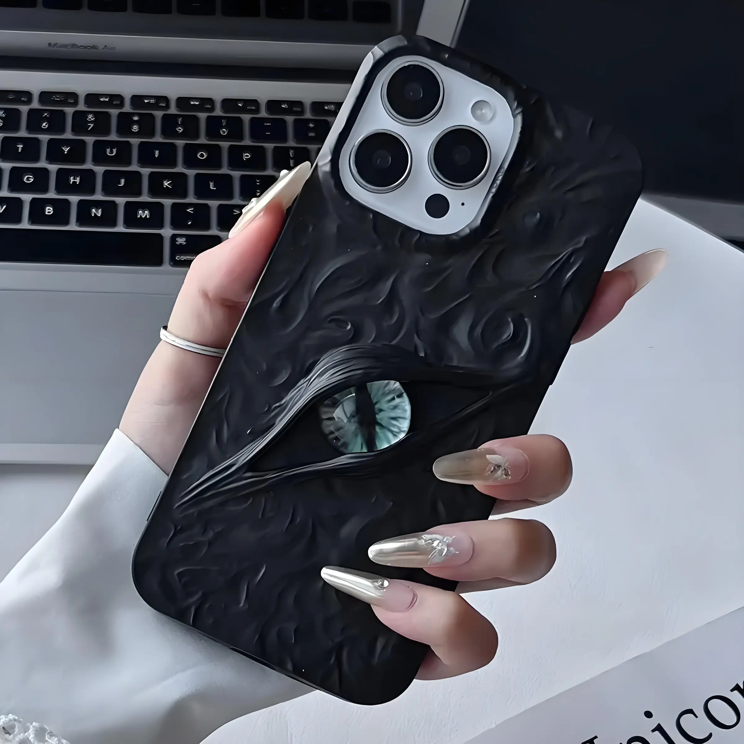 Cool 3D Devil's Eye Phone Case Compatible with iPhone 17 Pro Max, 16 Plus, 15, 14, 13, Creative Magic Eye Frosted Shockproof Soft TPU Protective Cover Halloween and Christmas Gifts