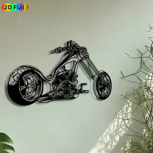 1pc Chopper Motorcycle Metal Wall Art, Custom Decorative Chopper Statue Mural, Decoration, Craftsmanship, Artistic Metalwork, Perfect for Fathers Day, Housewarming, Garage, Man Cave, Living Room Decor, Ideal Gift for Motorcycle Enthusiasts