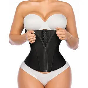 Women's Plain Zipper Waist Trainer, Basic TummyControlHook Closure Fajas Colombianas Shaper, Summer Outfits2025Women's Tummy Control Clothing ShapewearWomenswear Compression Minimalist