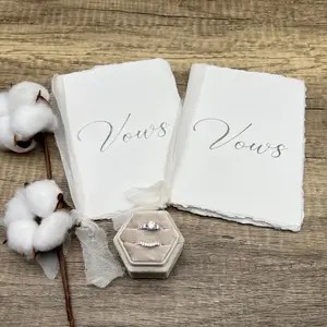 Handmade Cotton Vow Books (Pair) – Embossed or Blank