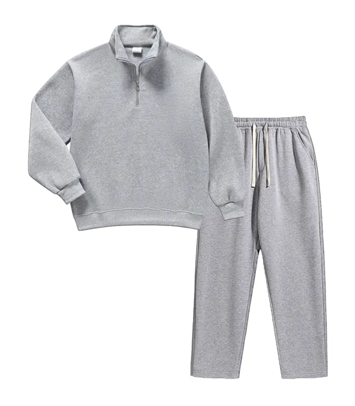 Men’s Vintage 2-Piece Knit Athletic Set - Long Sleeve Breathable Half-Zip Hoodie with Drawstring, Slim-Fit Stretch Pants with Pockets and Waist Drawstring, 100% Polyester Casual Chic Streetwear, Men’s Clothing, Gifts for Boyfriends