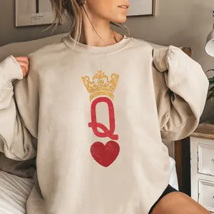 Queen of Hearts Vintage Inspired Sweatshirt, Valentine's Day Gift Shirt, Birthday Gift Girl, Hearts Tee, Gift for Girl friend