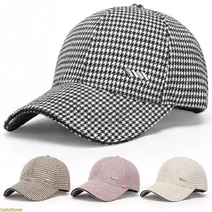 Thousand Bird Grid Casual Hat Sunshade Sun Protection Peaked Cap Sunshade and Sun Protection Peaked Hat Versatile Trendy Fashion Cap for All-Season Wear