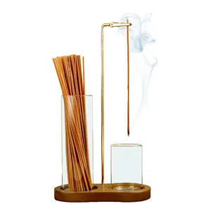 Elegant Incense Holder with Glass Catcher, Decor Stand (Incense NOT Included)