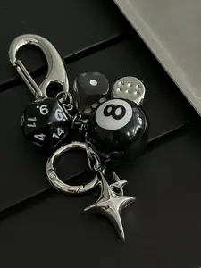 Dice & Ball Design Keychain, Cute Fashionable Alloy Car Key Ring, Bag Pendant Accessory, Stylish Unisex Key Holder