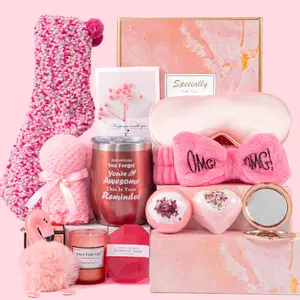 【Deals For You】 Gifts Idea Basket for Women with Stainless Steel Insulated Tumbler Bathing Ensemble,Thinking of You Gift Basket, Unique Gifts for Mom Her Friend Sister Wife Boxes gifts for girl adults