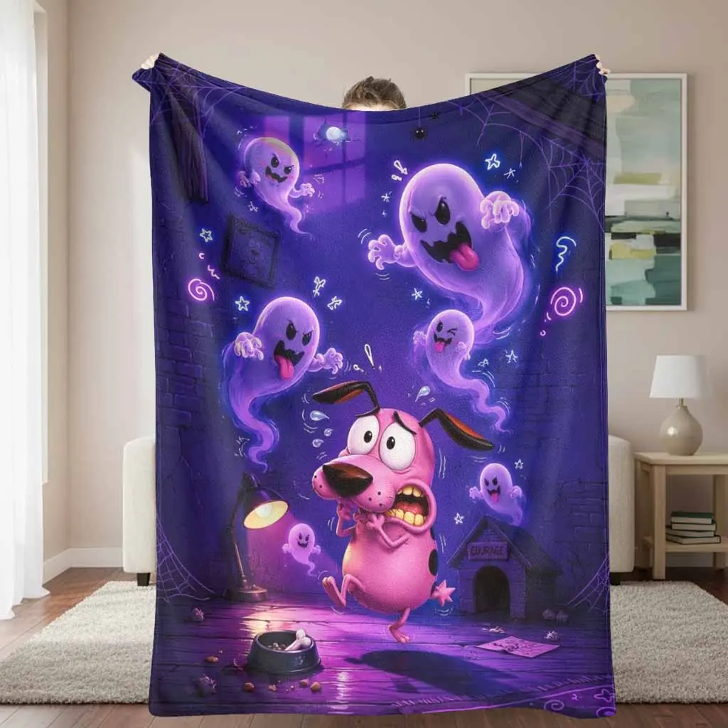 Pink Ghost Flannel Throw Blanket - Halloween Decorations Ghost Pink Blankets, Ultra Soft Warm Microfiber Plush Lightweight Fabric, Wrinkle Resistant, Durable, 30x40in (Small), 50x60in (Medium) - Ideal for Home Decor, Gifting