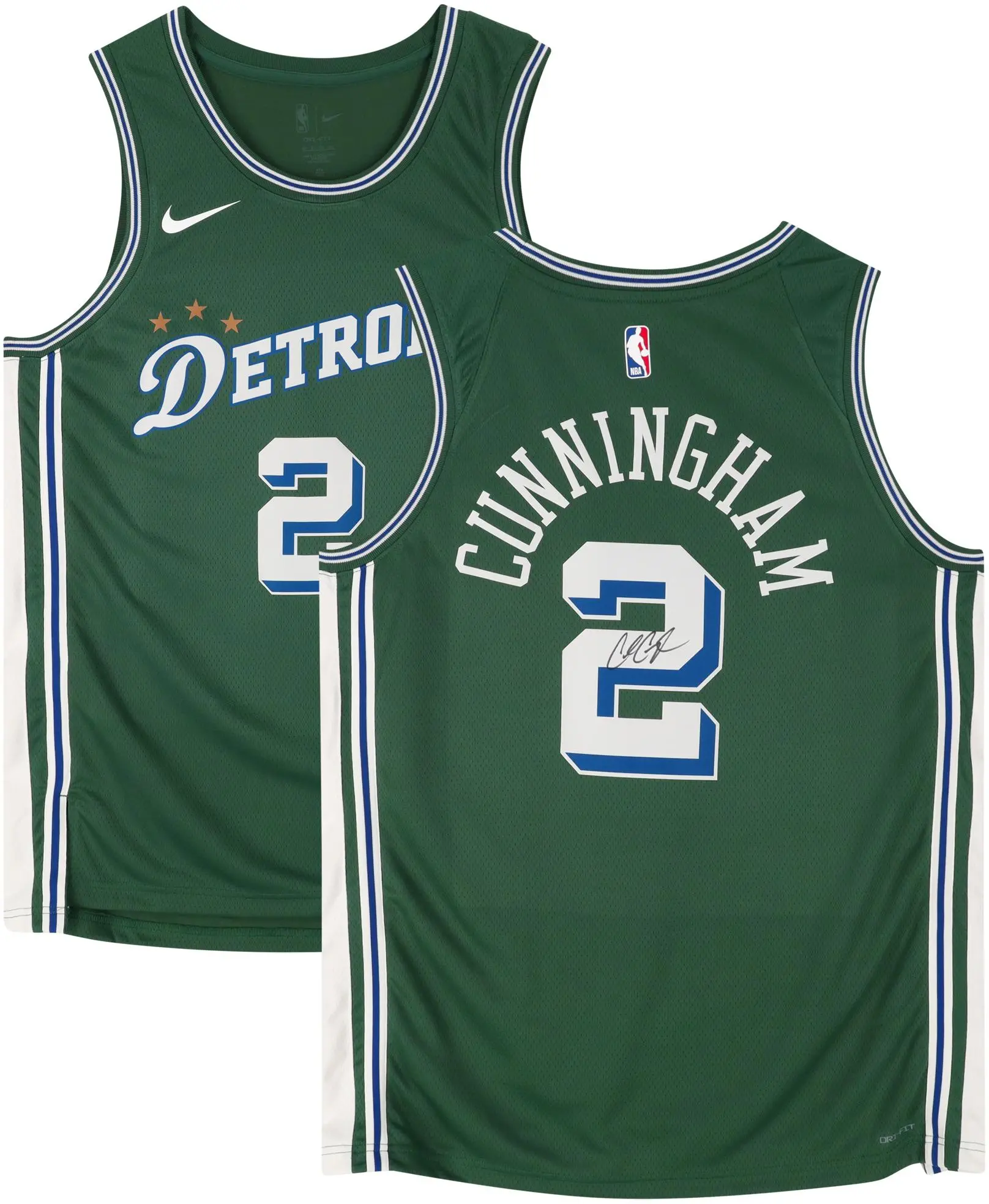 Cade Cunningham Detroit Pistons Autographed Green Nike 2022-2023 City Edition Swingman Jersey - Fanatics Authentic Certified