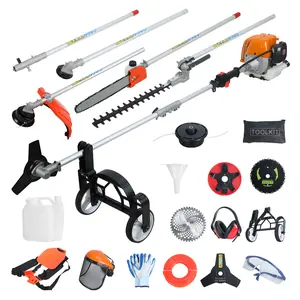 Beoash  Multi-Function Garden Tool, 52CC 2-Stroke Gas Powered, Weed Trimmer, Brush Cutter, Hedge Trimmer, Chainsaw & Pruner for Lawn Care Blades Tool Kit